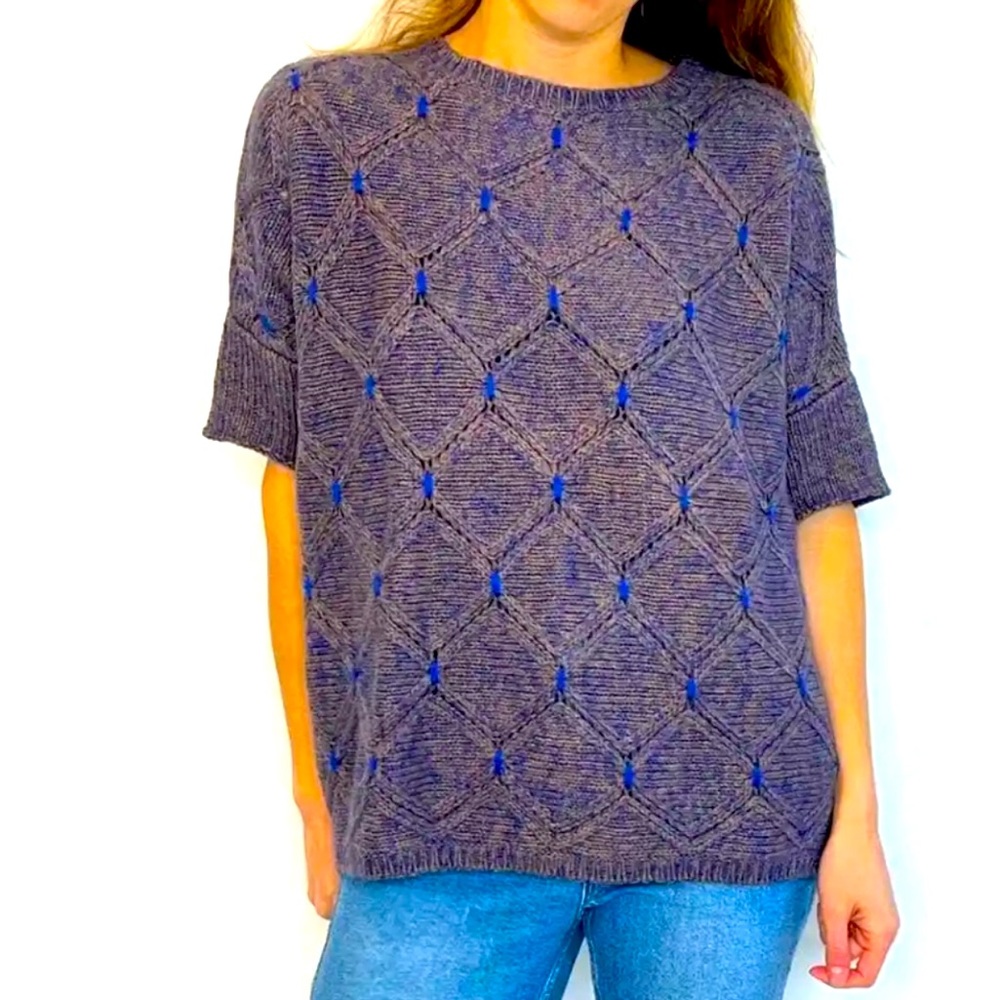 🌸SALE Anthropologie MOTH Diamond Weave Pullover Sweater Oversized ~M/L